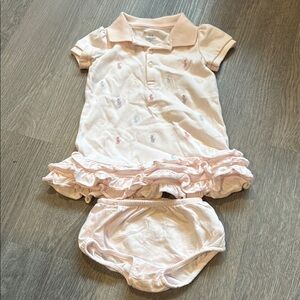 Ralph Lauren Polo Pink Ruffled Kids Outfit